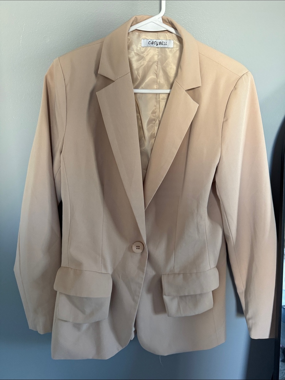 Cacybell Women's Tan Single-Button Tailored Blazer